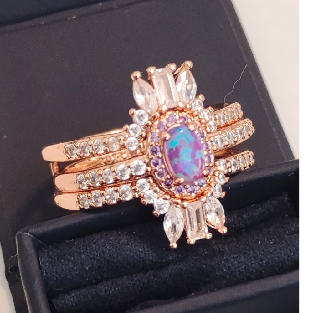 💜Lavender Opal Ring Stack Bomb Party Whimsygoth Y2K Gorpcore PrincessCore